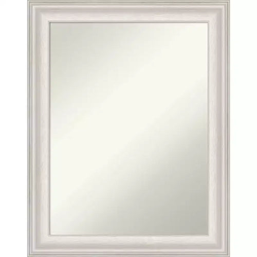 23" x 29" Non-Beveled Trio White Wash Silver Bathroom Wall Mirror - Amanti Art: Modern Rectangle, Includes Mount Hardware