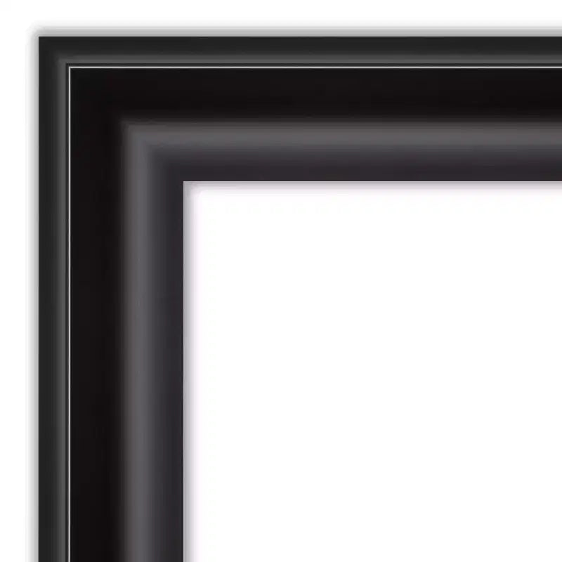 42" x 30" Non-Beveled Grand Black Wall Mirror - Amanti Art