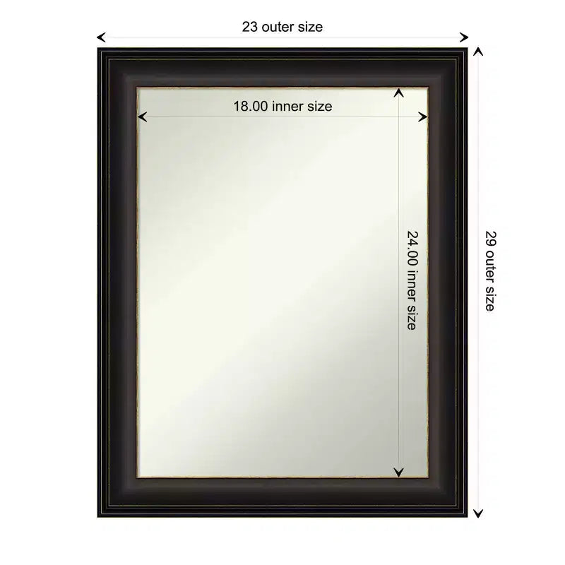23" x 29" Non-Beveled Trio Oil Rubbed Bronze Bathroom Wall Mirror - Amanti Art: Rectangle Vanity Mirror, Polystyrene Frame