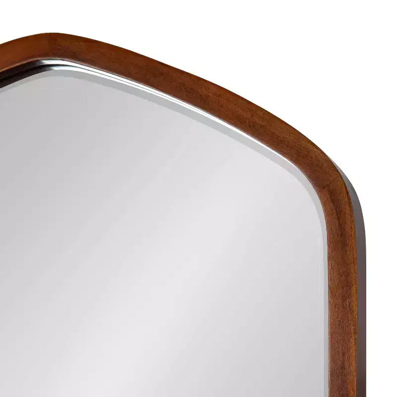 20" x 36" McLean Oval Wall Mirror Walnut Brown - Kate & Laurel All Things Decor: Scandinavian, Hexagon Frame