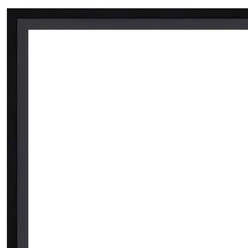 Amanti Art 19" x 25" Non-Beveled Lucie Black Wood Wall Mirror : Modern Rectangular, Includes Mounting Hardware