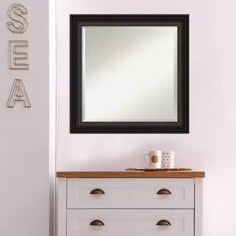 24" x 24" Trio Framed Wall Mirror Oil Rubbed Bronze - Amanti Art: Modern Square Beveled, No Assembly Required