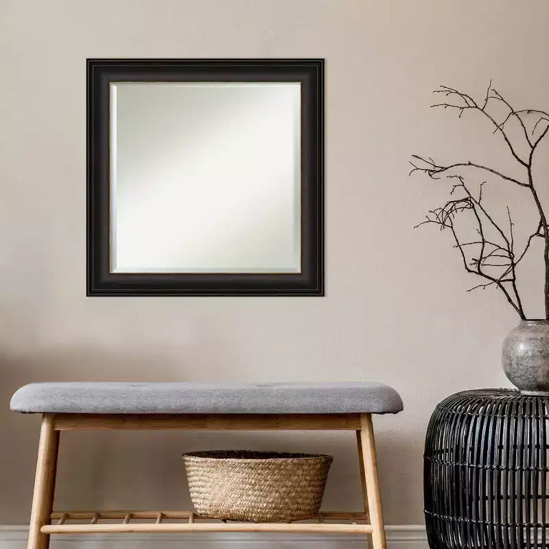 24" x 24" Trio Framed Wall Mirror Oil Rubbed Bronze - Amanti Art: Modern Square Beveled, No Assembly Required