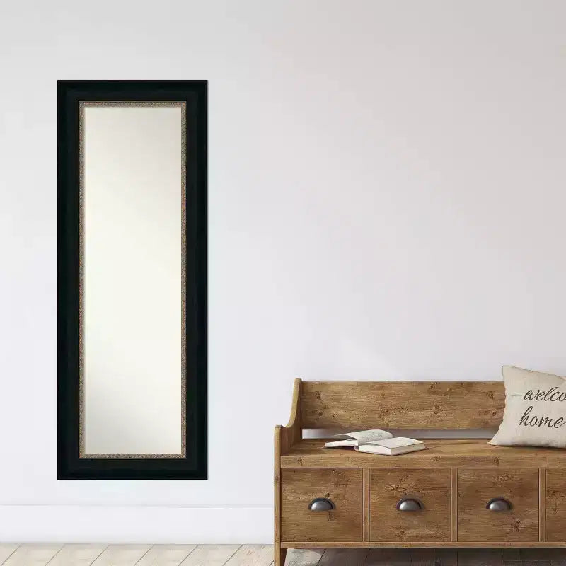 21" x 55" Non-Beveled Paragon Bronze Full Length on The Door Mirror - Amanti Art: Polystyrene Frame, Includes Mounting Hardware