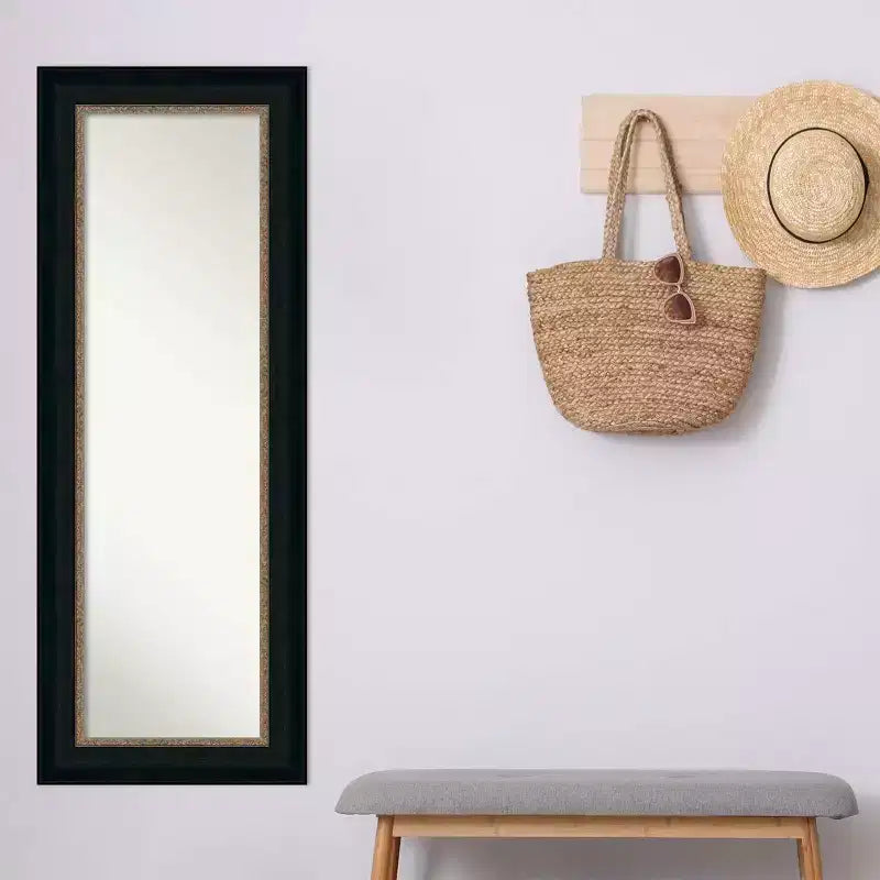 21" x 55" Non-Beveled Paragon Bronze Full Length on The Door Mirror - Amanti Art: Polystyrene Frame, Includes Mounting Hardware