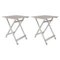 Camco 2 Pack Large Durable Aluminum Fold Away Design Multi Use Outdoor Side Table for RVs, Campsites, Picnics, and Patios, Silver