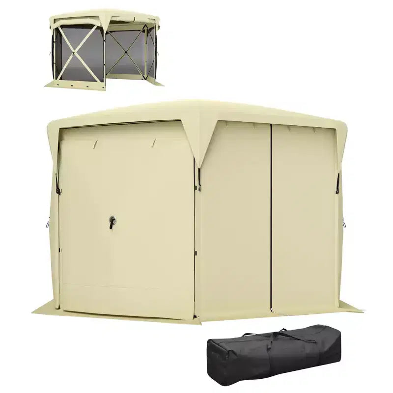 Tente moustiquaire escamotable 3,3 x 3,3 m avec toit amovible, 4 parois latérales enroulables, pour camping, terrasse, jardin, pelouse