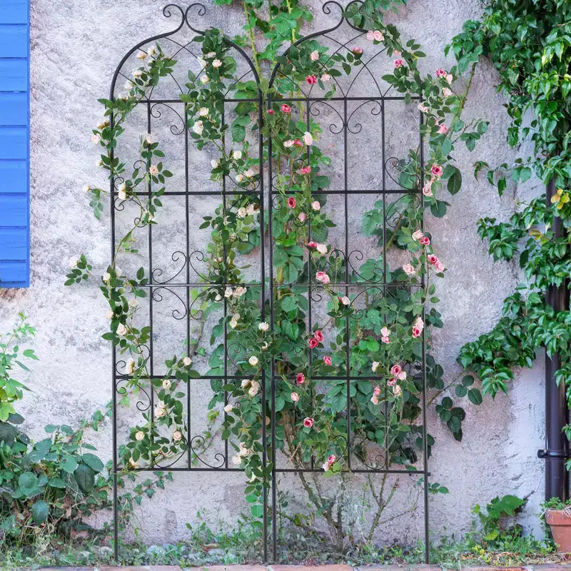 Trellis de jardin pour plantes grimpantes, 180 x 50 cm, lot de 2 treillis de jardin métalliques antirouille pour fleurs, treillis extérieur pour rosiers grimpants et concombres