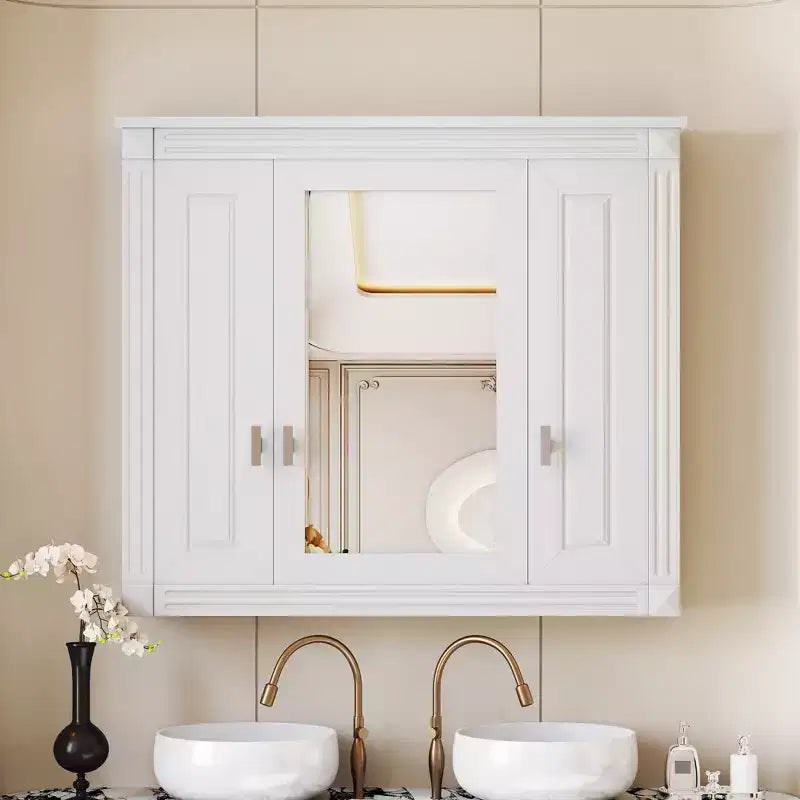 Bathroom Wall Cabinet Storage Cabinet Wall Mounted Medicine Cabinet with Mirror & Adjustable Shelves - ModernLuxe