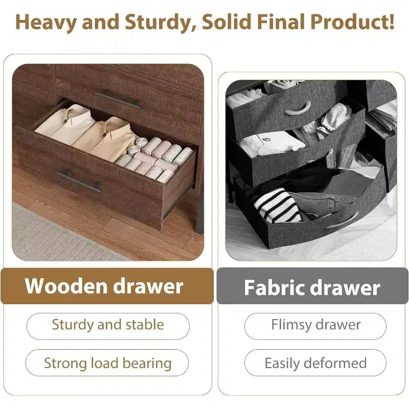 COZONY 6-Drawer Wide Dresser, Large Storage Wood Cabinet, Freestanding Closet Organizer for Bedroom Living Room Entryway