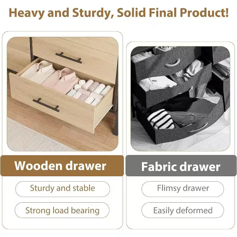 COZONY 6-Drawer Wide Dresser, Large Storage Wood Cabinet, Freestanding Closet Organizer for Bedroom Living Room Entryway