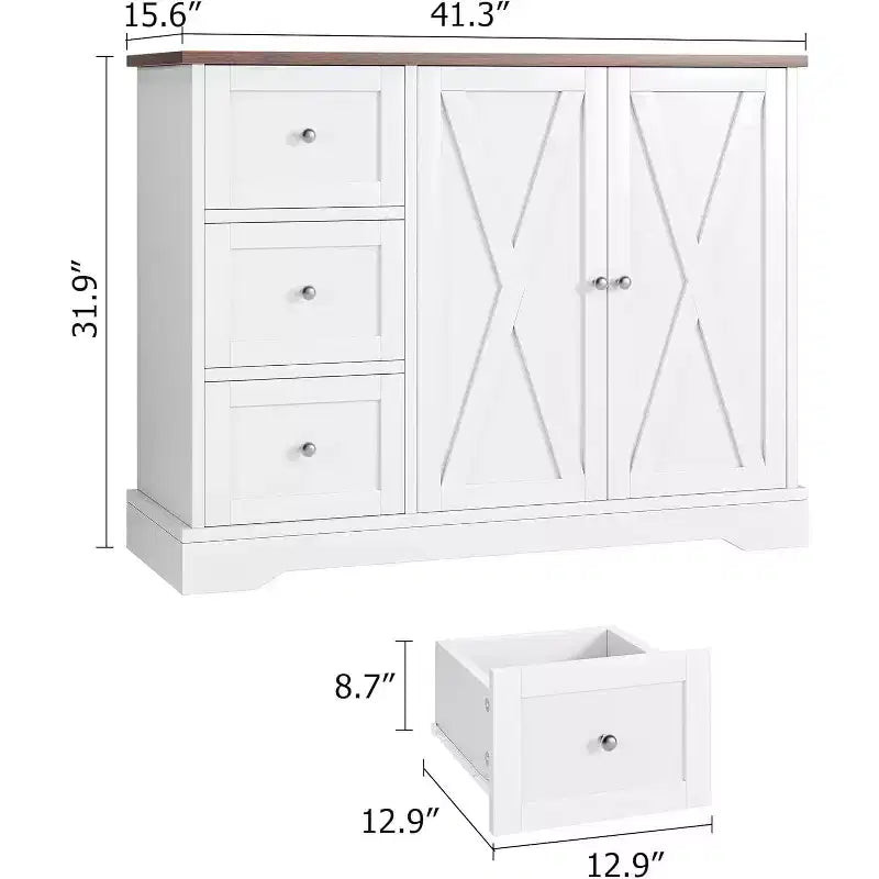 COZONY Sideboard Buffet Cabinet with Storage, Kitchen Cabinet with Drawers and Doors, Multi-Functional Coffee Bar Cabinet for Living Room Dining Room