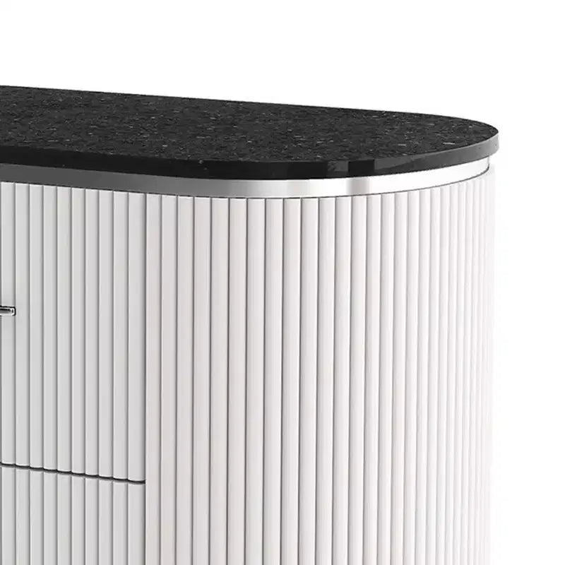 Royal Hampton Nightstand w 2 Drawers, Black Stone Top