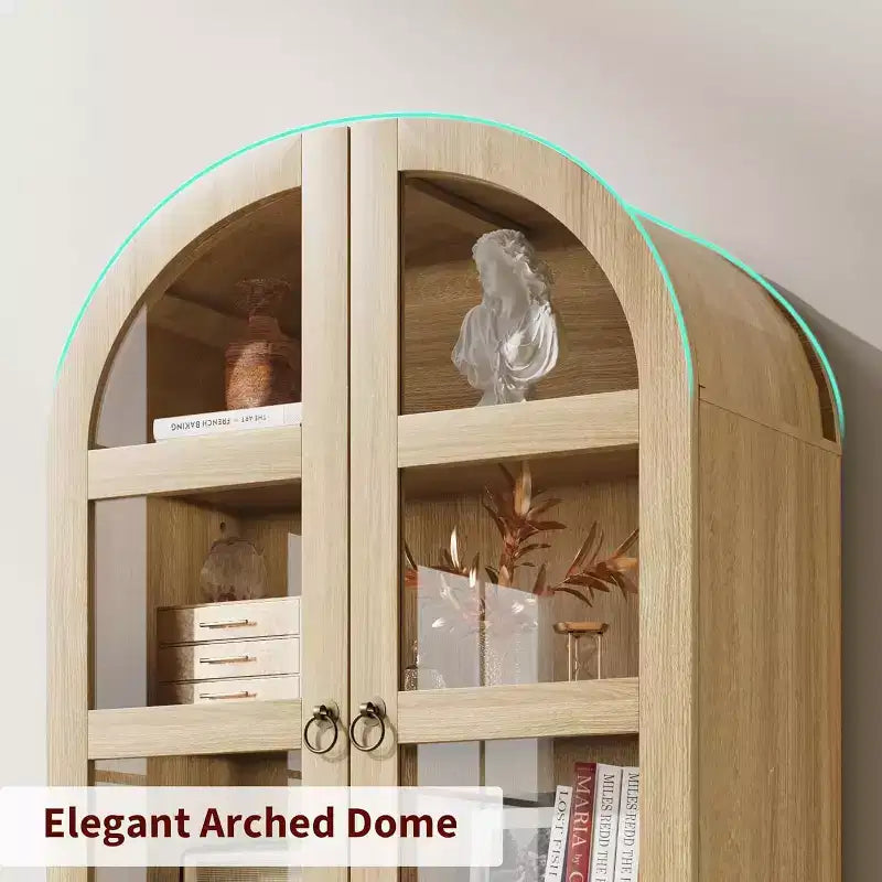 Arched Kitchen Pantry 72 Inch, Farmhouse Storage Cabinet