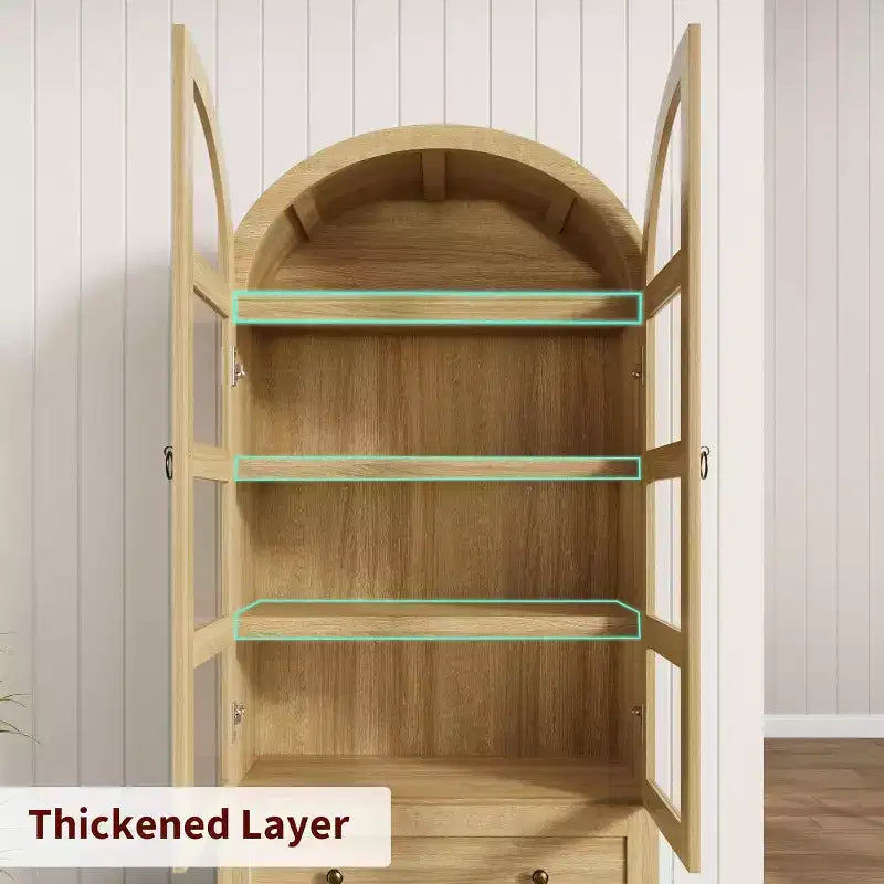 Arched Kitchen Pantry 72 Inch, Farmhouse Storage Cabinet