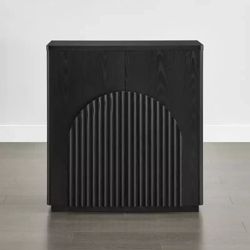 Spruce & Spring Modern Sideboard Buffet Cabinet with Wave Design