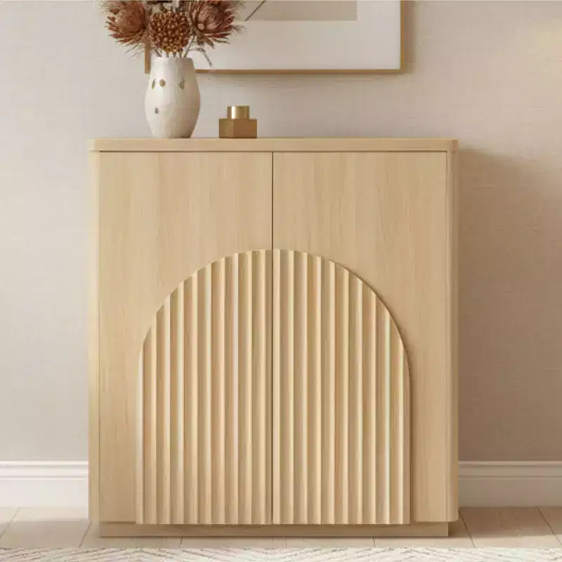 Spruce & Spring Modern Sideboard Buffet Cabinet with Wave Design