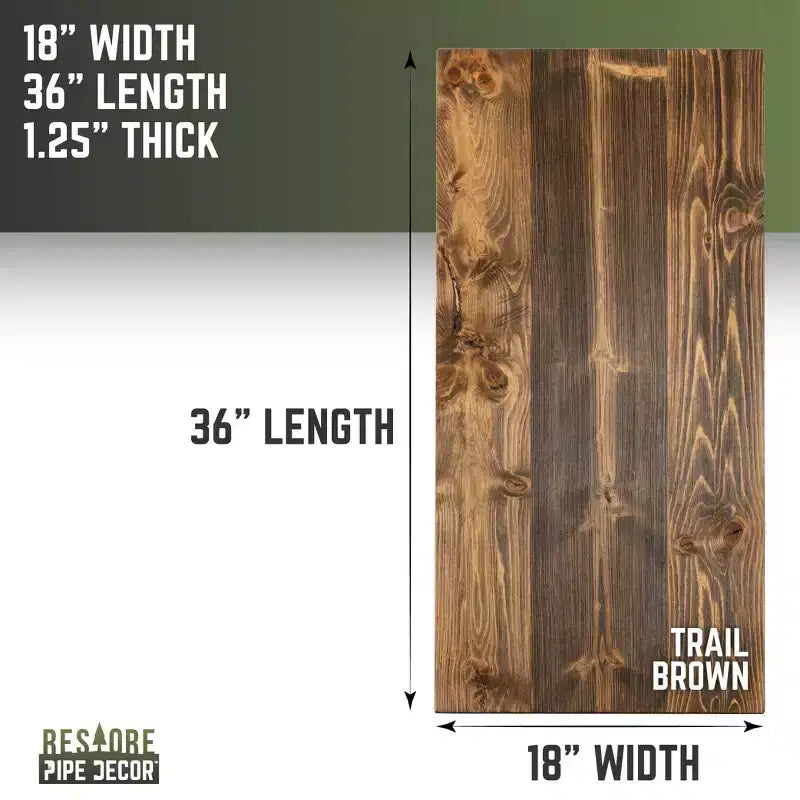 RESTORE Trail Brown Solid Wood Coffee Tabletop by Pipe Decor