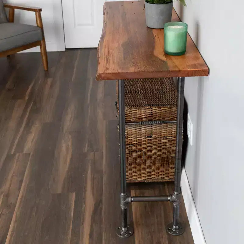 Pipe Decor 3/4 in. H Pipe Round Flange Console Table Legs-13.25 in. Wide