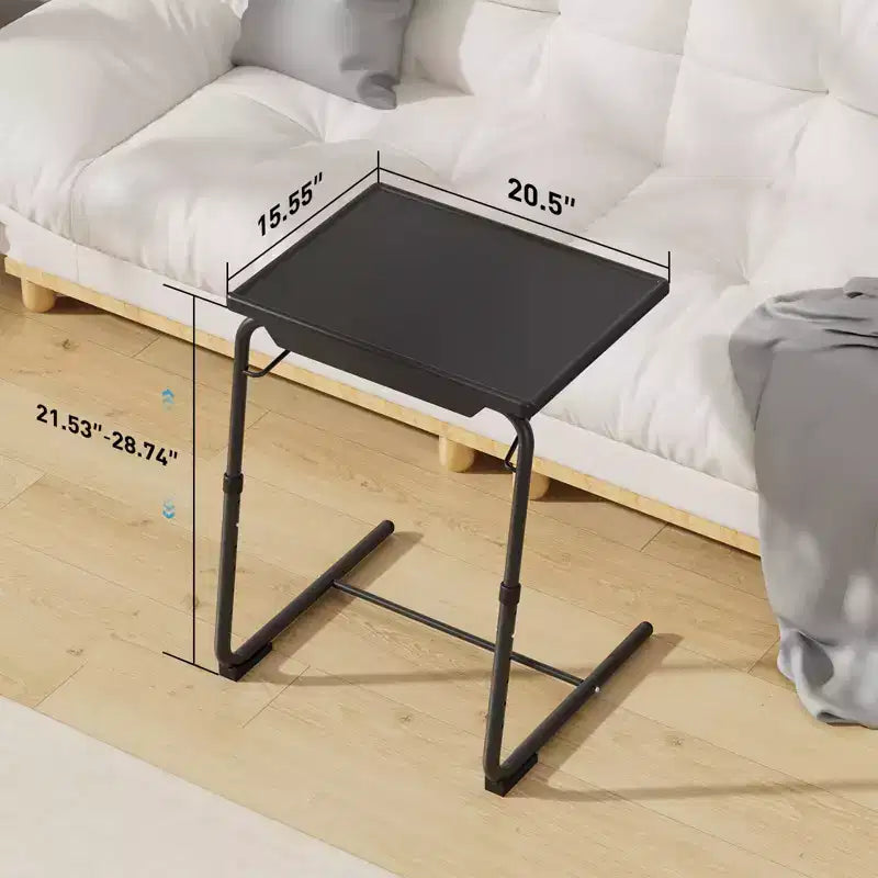 2 PCS TV Tray Table, Folding Table Trays, w/6 Height & 3 Tilt Angle, TV Tray Table w/Cup Holder, Dinner Tray for Eating on Couch, Laptop, Bed Couch