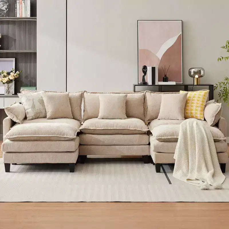 Oversized L-Shaped Modular Sectional Sofa  for Living Room