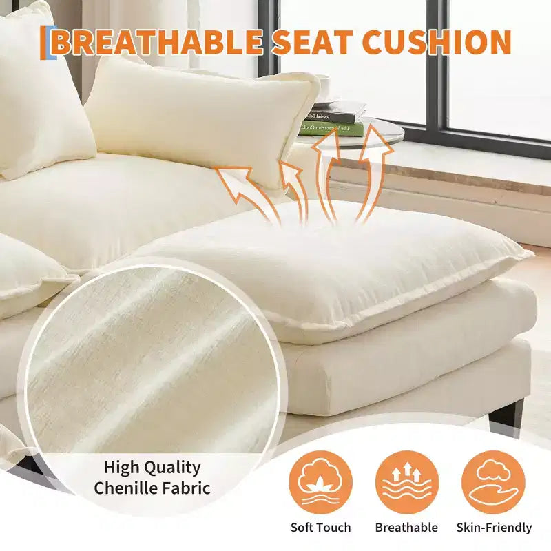 Oversized L-Shaped Modular Sectional Sofa  for Living Room