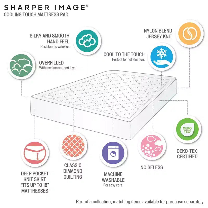 Okak Modern White Nylon Deep Pocket Mattress Pad for Comfy Sleep,Overfilled Bed Mattresses Protective Pad
