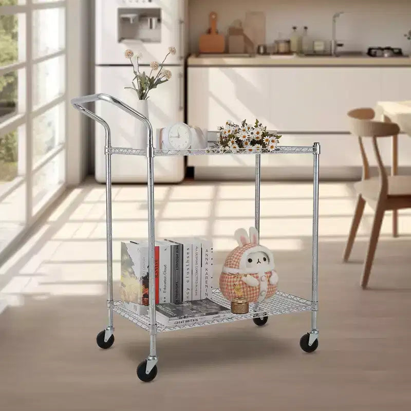 Utility Rolling Cart with Wheels, 1000LBS Capacity, Commercial Grade Kitchen Cart, for Restaurant, Garage, Warehouse, Kitchen