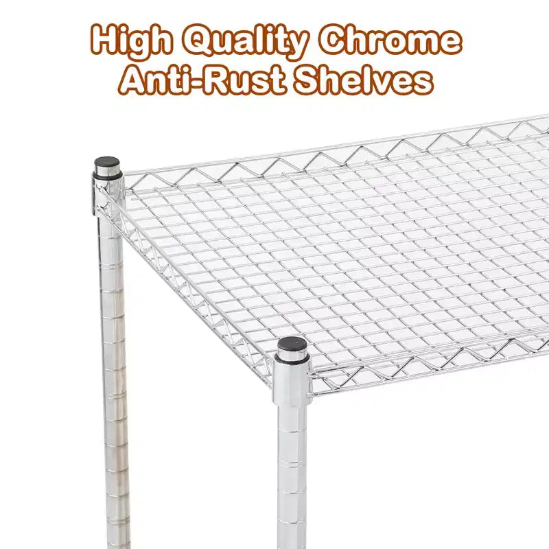 Utility Rolling Cart with Wheels, 1000LBS Capacity, Commercial Grade Kitchen Cart, for Restaurant, Garage, Warehouse, Kitchen