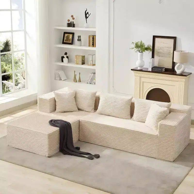 COZONY 106 Cloud Sectional with L-Shaped Chaise, Modern Modular Deep-Seat Sofa, Upholstered, Left-Facing