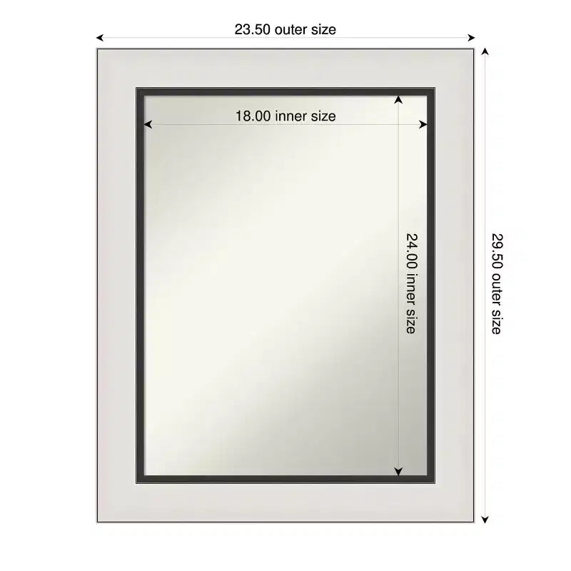 Amanti Art Ellie Non-Beveled Framed Bathroom Vanity Wall Mirror