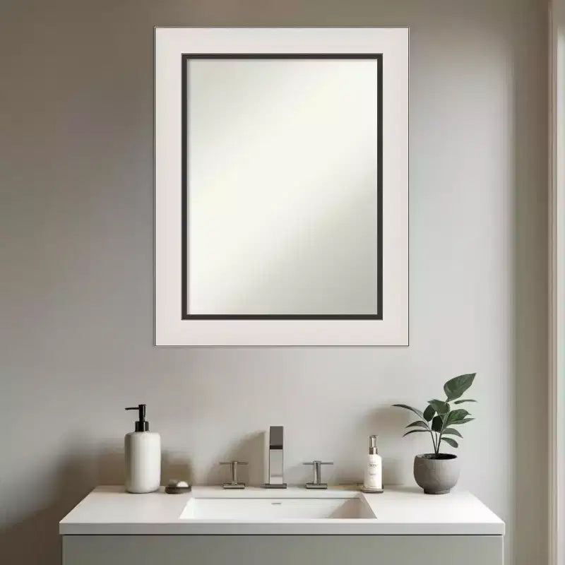 Amanti Art Ellie Non-Beveled Framed Bathroom Vanity Wall Mirror