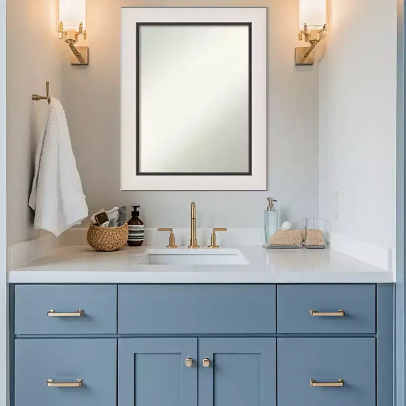Amanti Art Ellie Non-Beveled Framed Bathroom Vanity Wall Mirror
