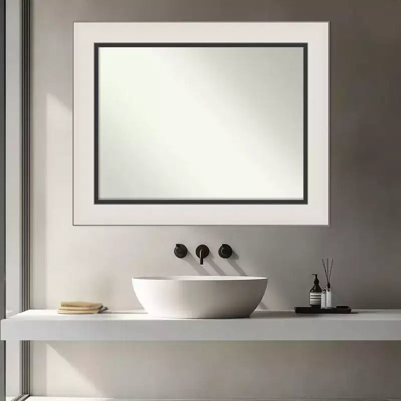 Amanti Art Ellie Non-Beveled Framed Bathroom Vanity Wall Mirror