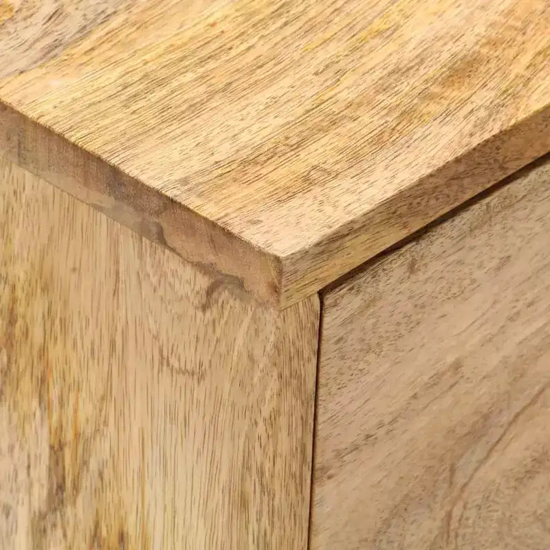 vidaXL Solid Mango Wood Bedside Cabinet - Handmade Wooden Nightstand with 2 Drawers, Sturdy and Durable, Unique and Decorative, Easy Assembly Required