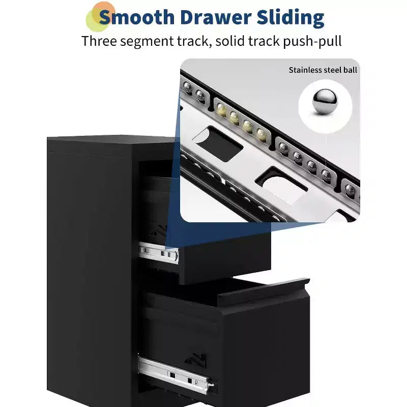 COZONY Vertical File Cabinet with Lock, 2-Drawer Metal Storage for Letter and Legal Documents