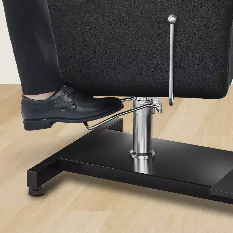 Pedicure chair with stool, footrest and massage foot basin, height adjustable, 360 degree rotating hydraulic reclining foot bath pedicure chair