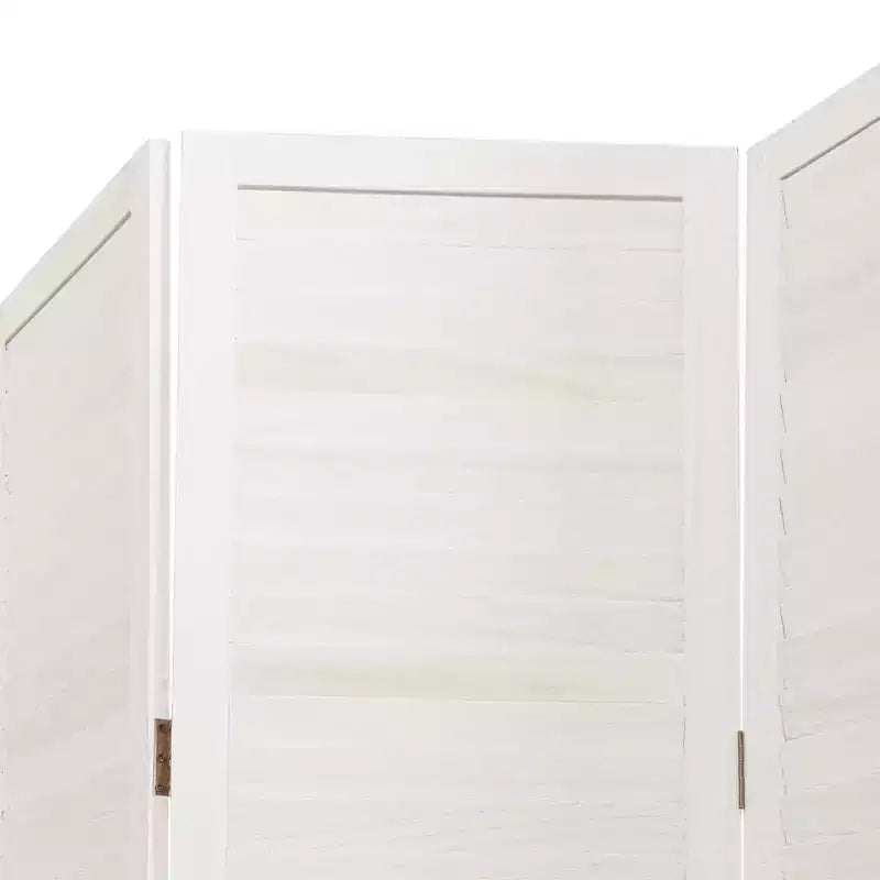 vidaXL Room Divider 6 Panels White Solid Wood Paulownia