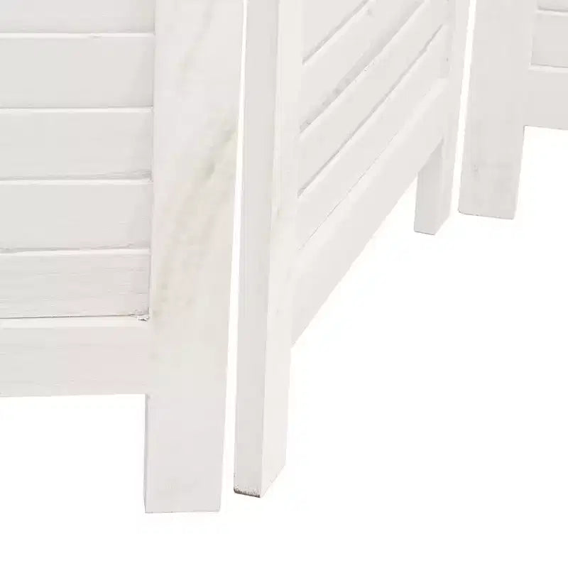 vidaXL Room Divider 6 Panels White Solid Wood Paulownia