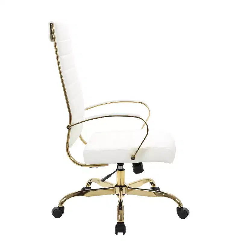 HomeStock 38 in.H Adjustable Height Black Faux Leather Seat Material with Casters/Wheels Executive Office Chairs