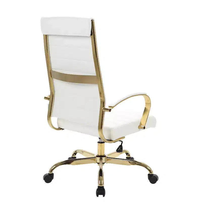 HomeStock 38 in.H Adjustable Height Black Faux Leather Seat Material with Casters/Wheels Executive Office Chairs