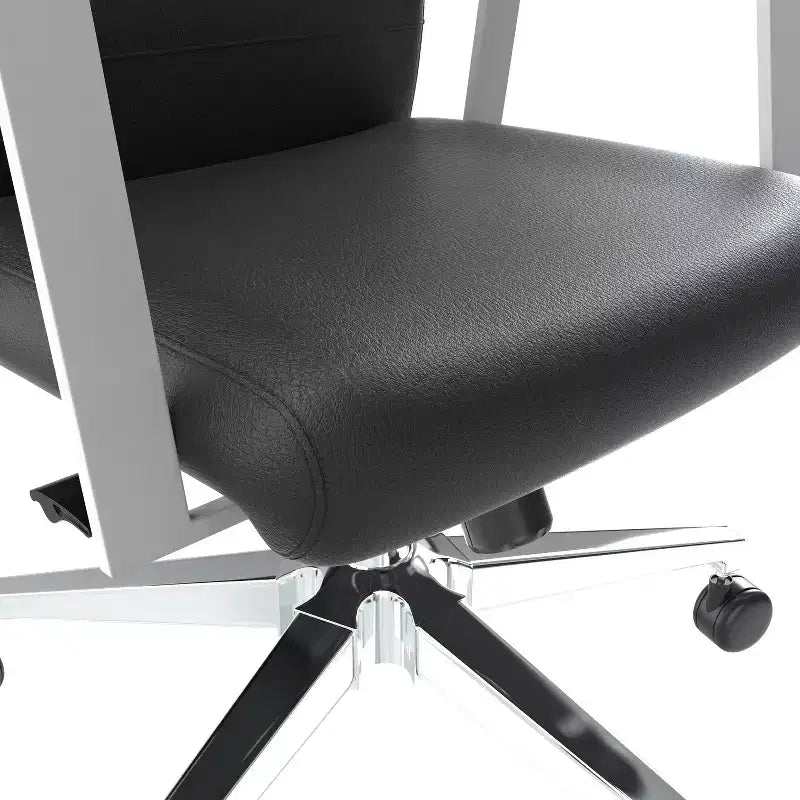HomeStock 45 in.H Adjustable Height Black Faux Leather Seat Material with Adjustable Lumbar Support Ergonomic Office Chairs