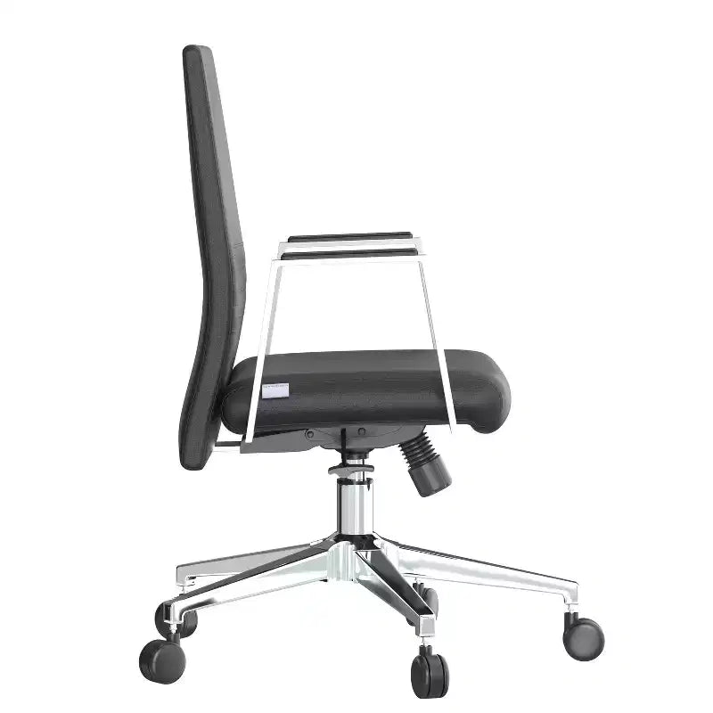HomeStock 45 in.H Adjustable Height Black Faux Leather Seat Material with Adjustable Lumbar Support Ergonomic Office Chairs