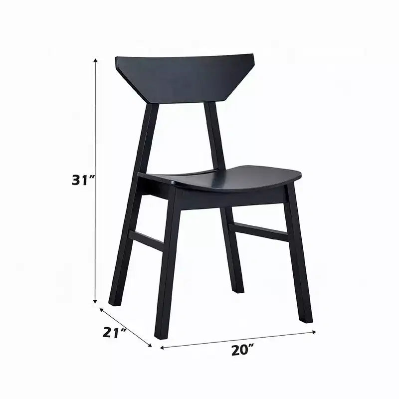 Royal Hampton 4pc Dining Side Chair Set, Low Curved Back, Scandinavian Black