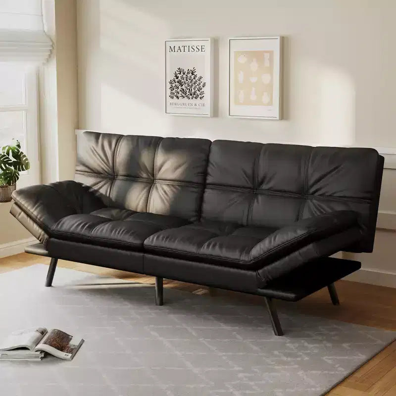 Dyonery 71 Convertible Futon Sofa Bed,Modern Memory Foam Futon Couch with Detachable Cushion,Adjustable Backrest & Armrest