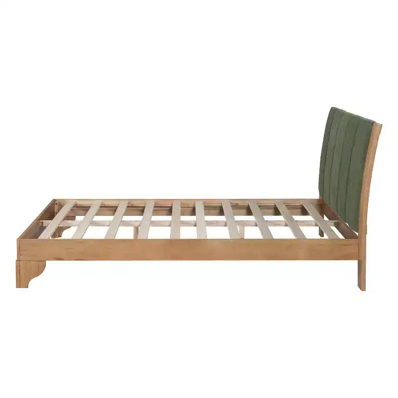 King/Queen Bed Frame with Headboard, Mid Century Modern Platform Bed, Premium Pine Wood Bed Frame - ModernLuxe