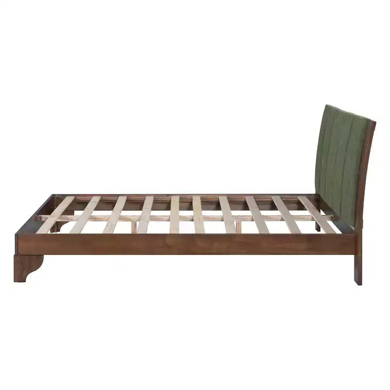 King/Queen Bed Frame with Headboard, Mid Century Modern Platform Bed, Premium Pine Wood Bed Frame - ModernLuxe