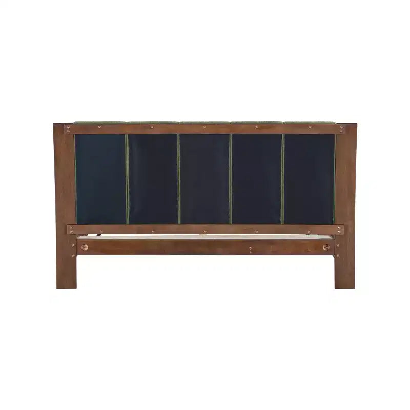 King/Queen Bed Frame with Headboard, Mid Century Modern Platform Bed, Premium Pine Wood Bed Frame - ModernLuxe