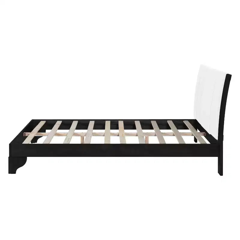 King/Queen Bed Frame with Headboard, Mid Century Modern Platform Bed, Premium Pine Wood Bed Frame - ModernLuxe