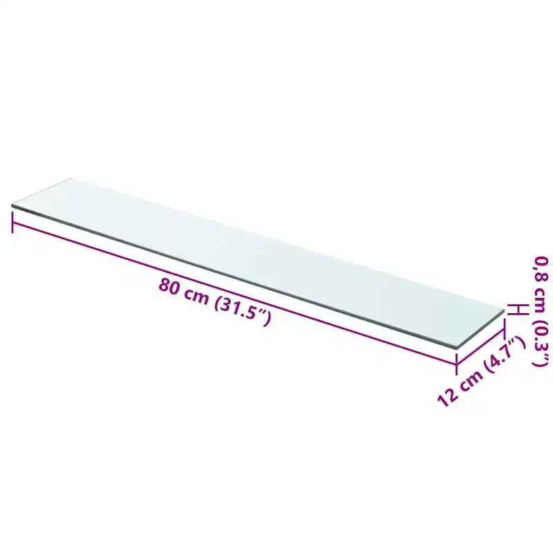 Glass Panel Clear Tempered glass 31.5 x 4.7 in Glass surface